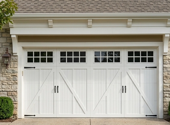 Carriage house style garage door panel design