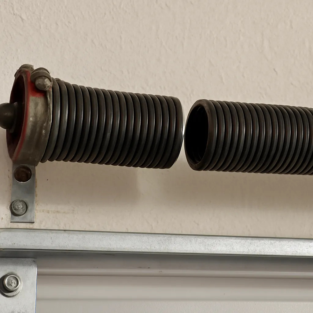 Garage door parts diagram showing common repair points