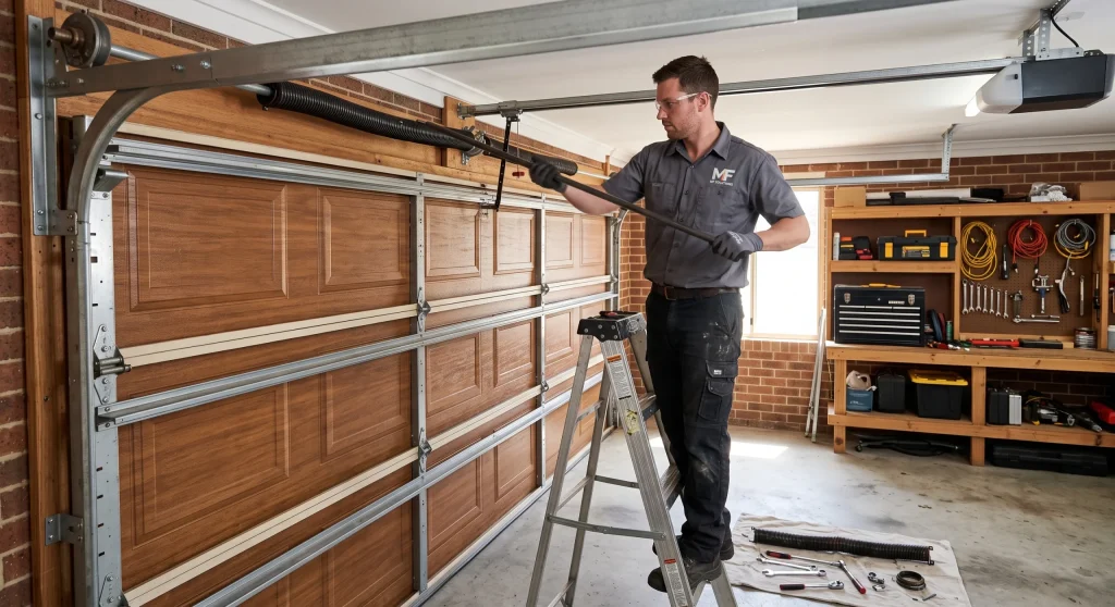 Residential garage door repair in Quail Crest Estates Bedford Texas