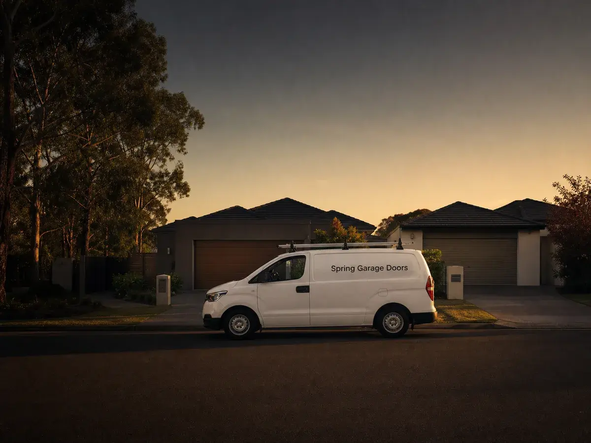 Quiet suburban street with garage homes in Whisperwood Bedford