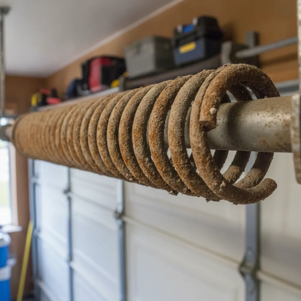 Common causes of garage door spring failure illustrated